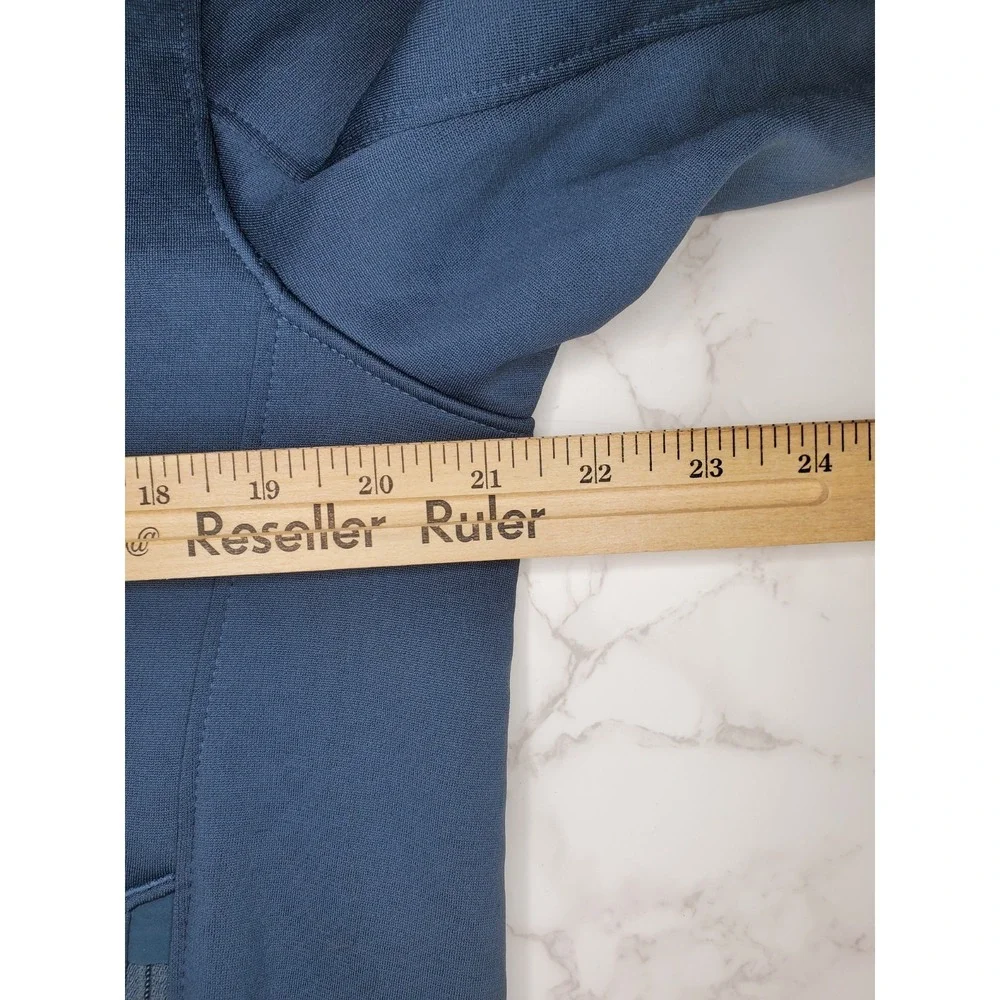 Salomon Outline Men's M Sherpa Fleece Hoodie Full Zip Jacket Minimalist Blue